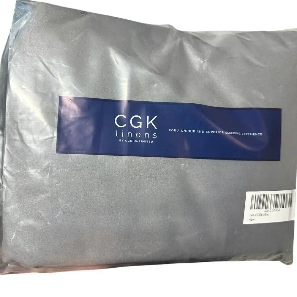 CGK Linens Twin 3 Piece Sheet Set Dark Gray New Sealed Soft Microfiber